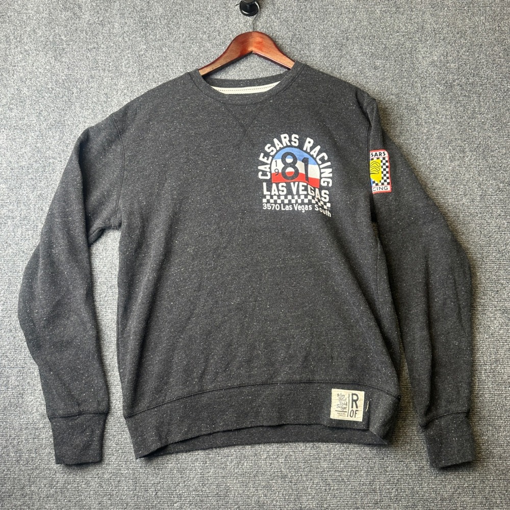 Roots of Fight Caesars Racing Sweatshirt Mens Medium Gray Las Vegas 1981 Graphic